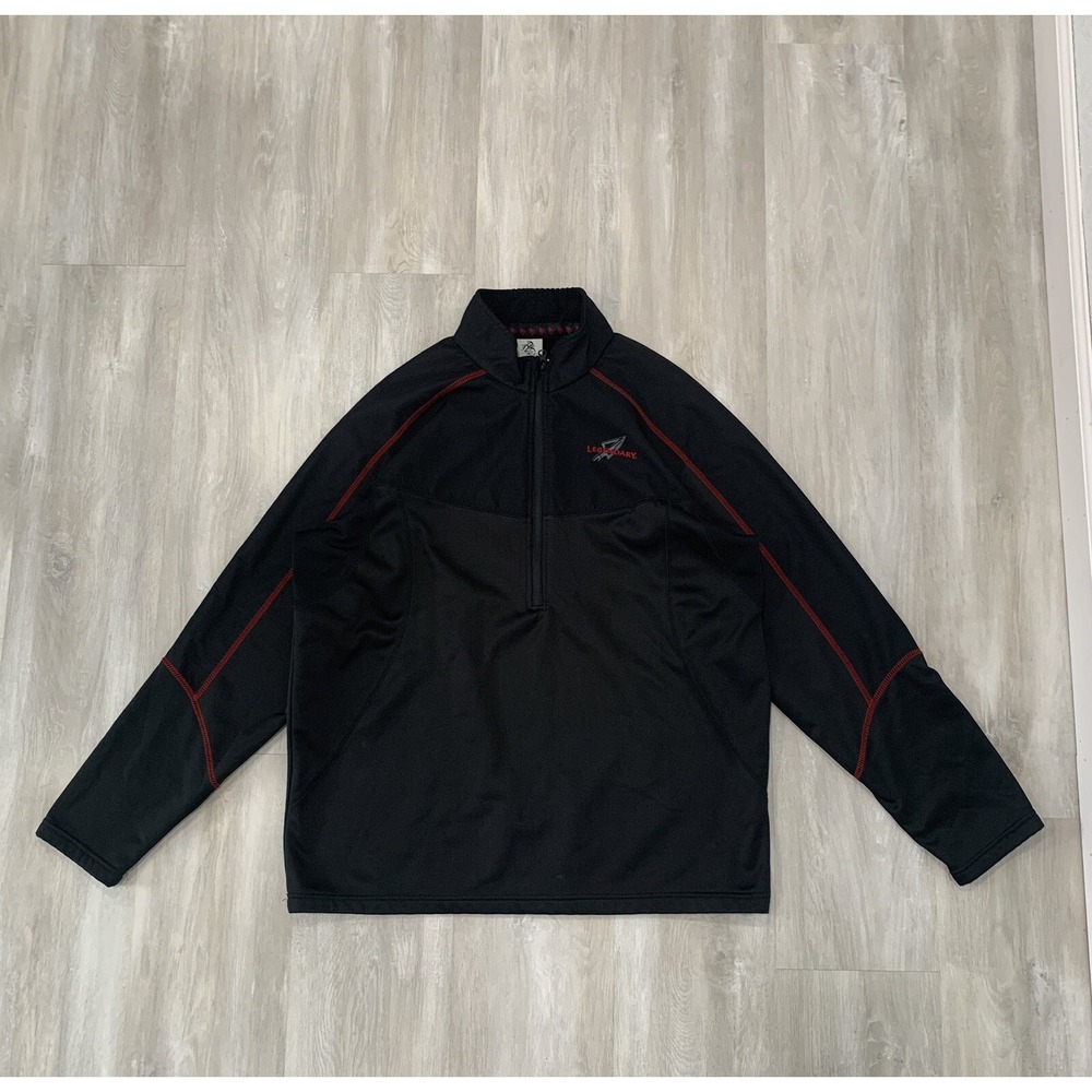 Legendary Whitetails Sweater Mens 1/4 Zip Black Long‎ Sleeve Outdoors Large